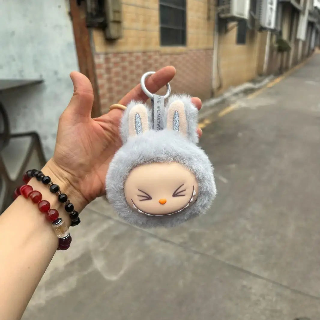 Labubu Head Plush Keychain