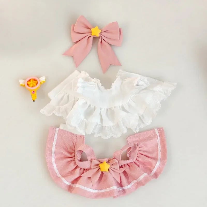 15/17cm Cute Mini Plush Doll's Clothing Outfit Kawaii Cardcaptor Sakura Style Labubu Idol Dolls Clothing Accessories