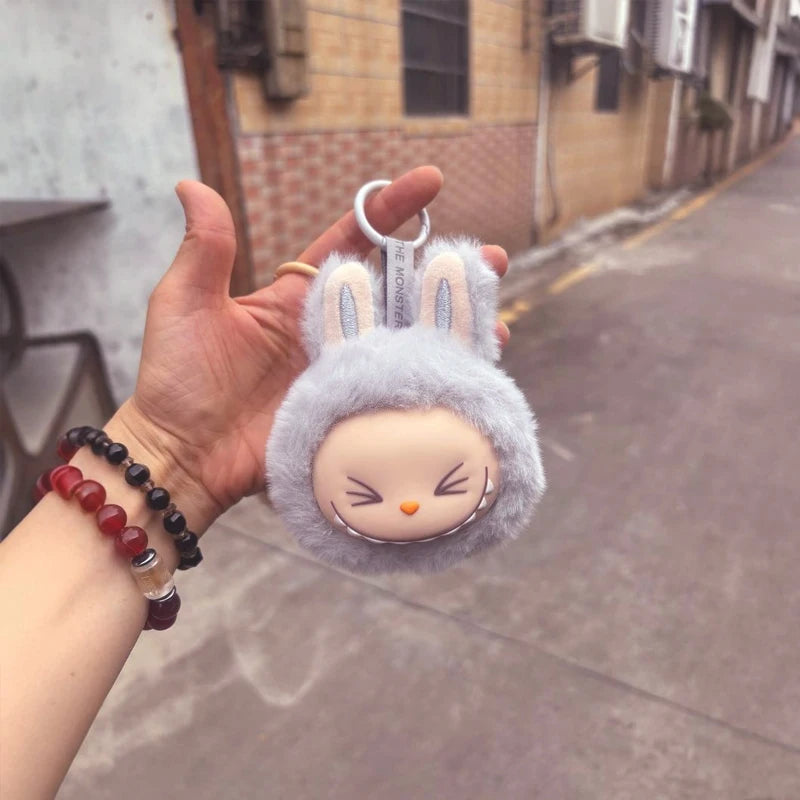 Labubu Head Plush Keychain