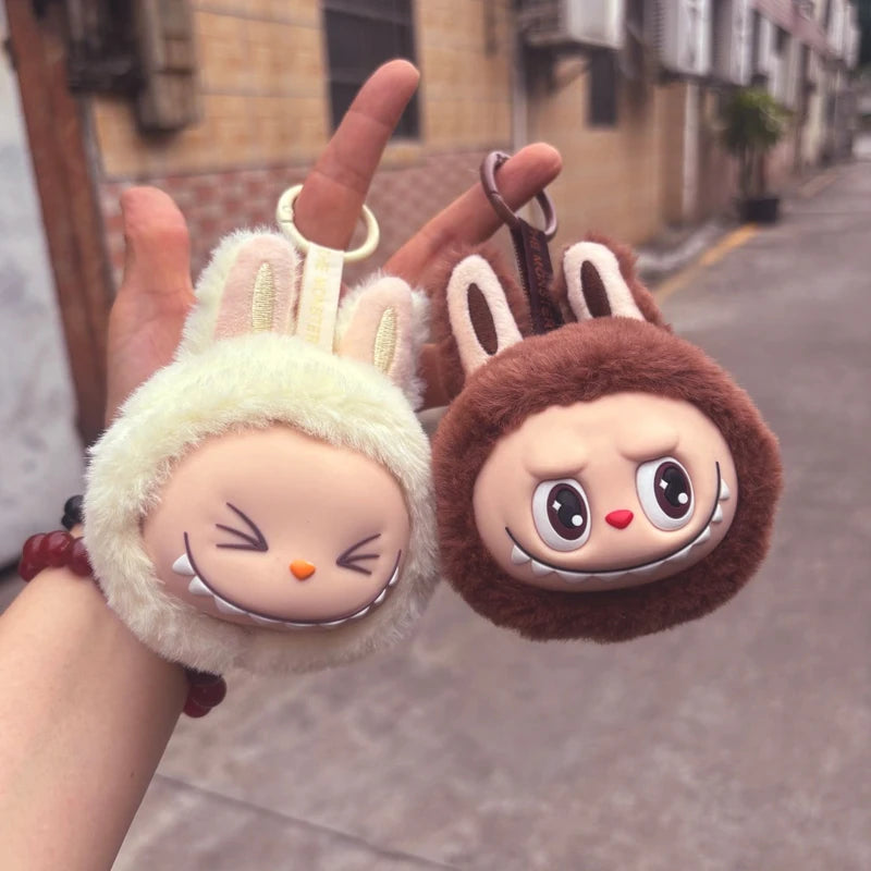 Labubu Head Plush Keychain