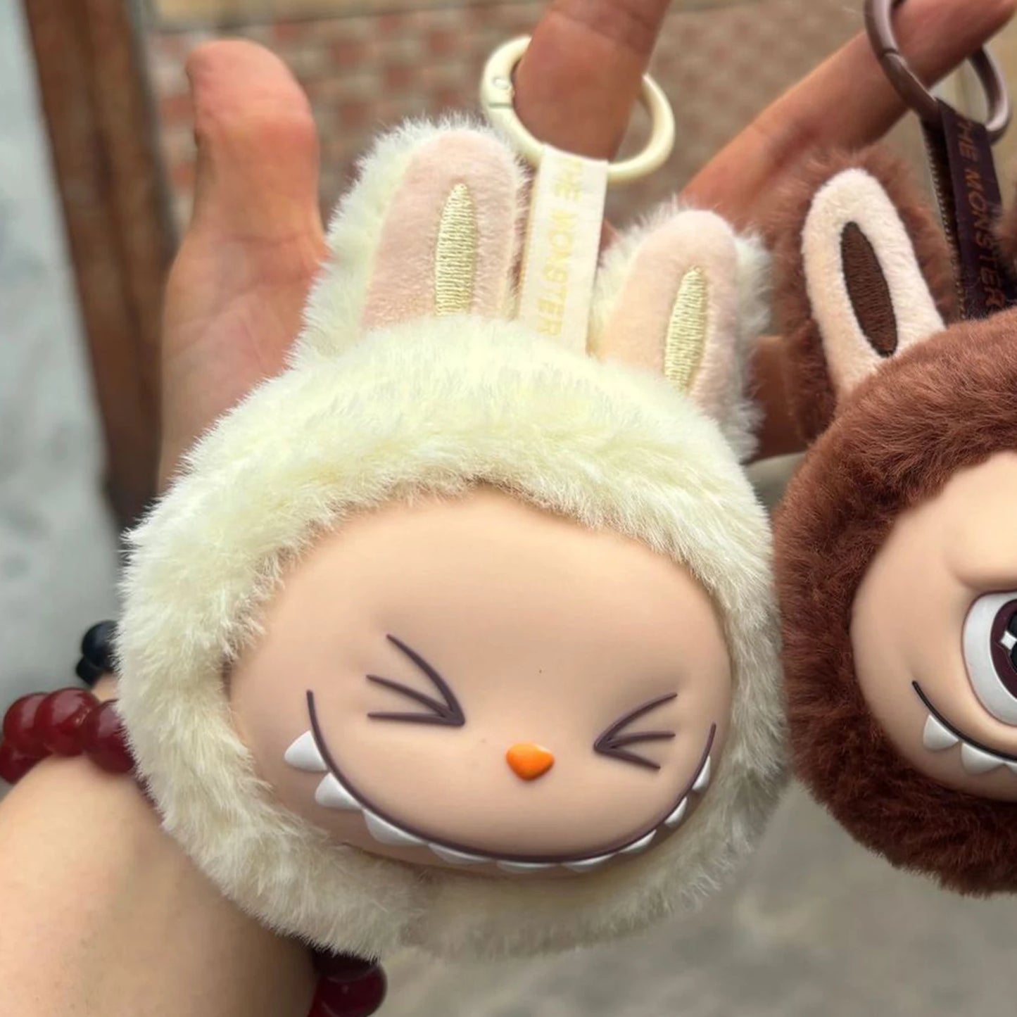 Labubu Head Plush Keychain