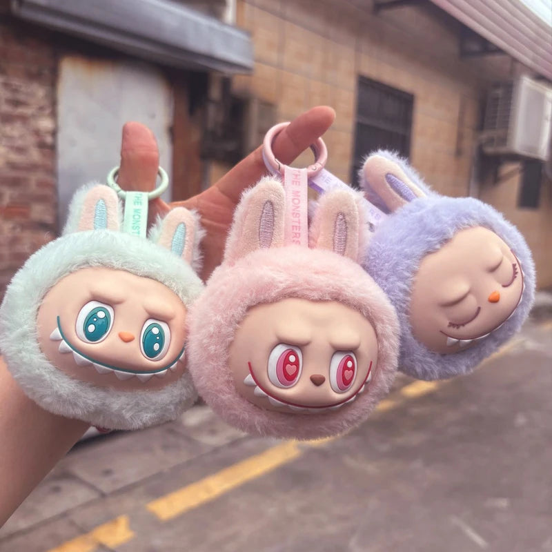 Labubu Head Plush Keychain