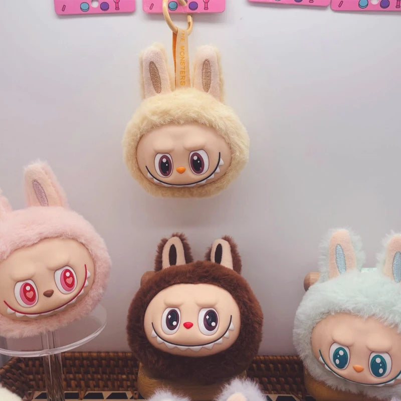 Labubu Head Plush Keychain