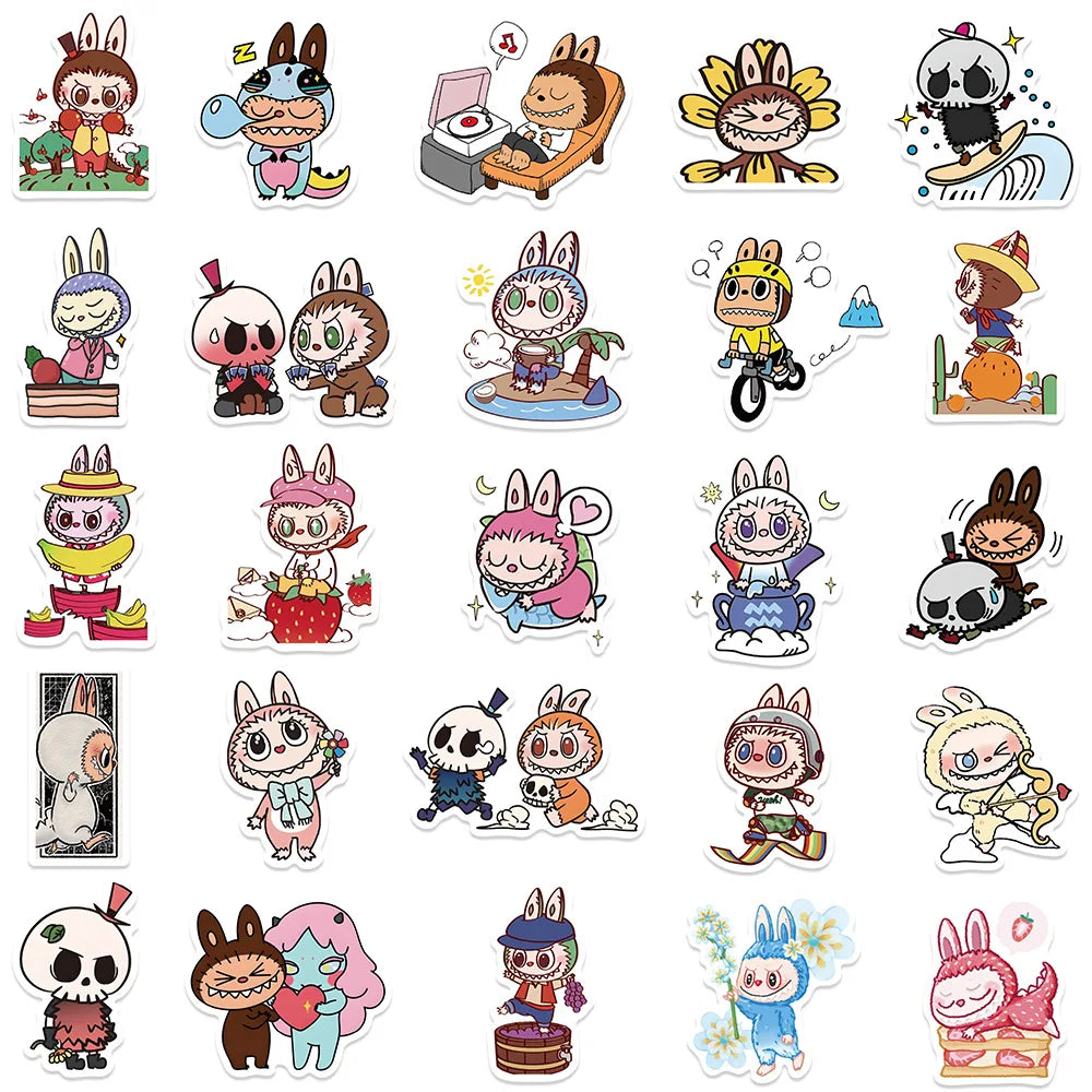 50Pcs Cute Cartoon Labubu Stickers
