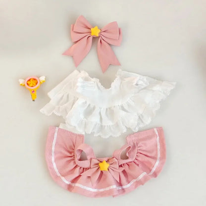 15/17cm Cute Mini Plush Doll's Clothing Outfit Kawaii Cardcaptor Sakura Style Labubu Idol Dolls Clothing Accessories