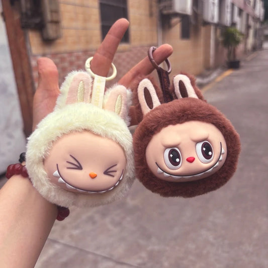 Labubu Head Plush Keychain
