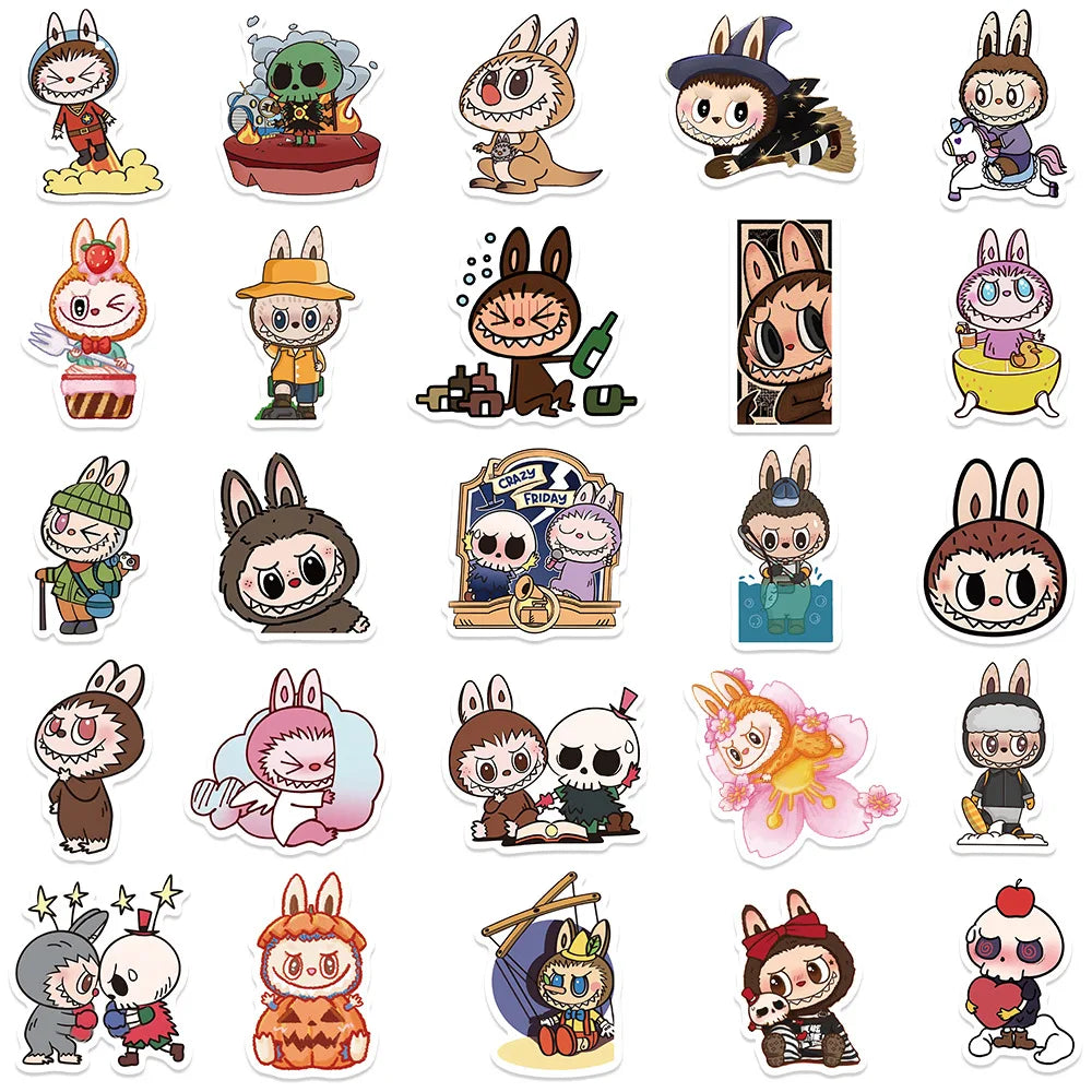 50Pcs Cute Cartoon Labubu Stickers