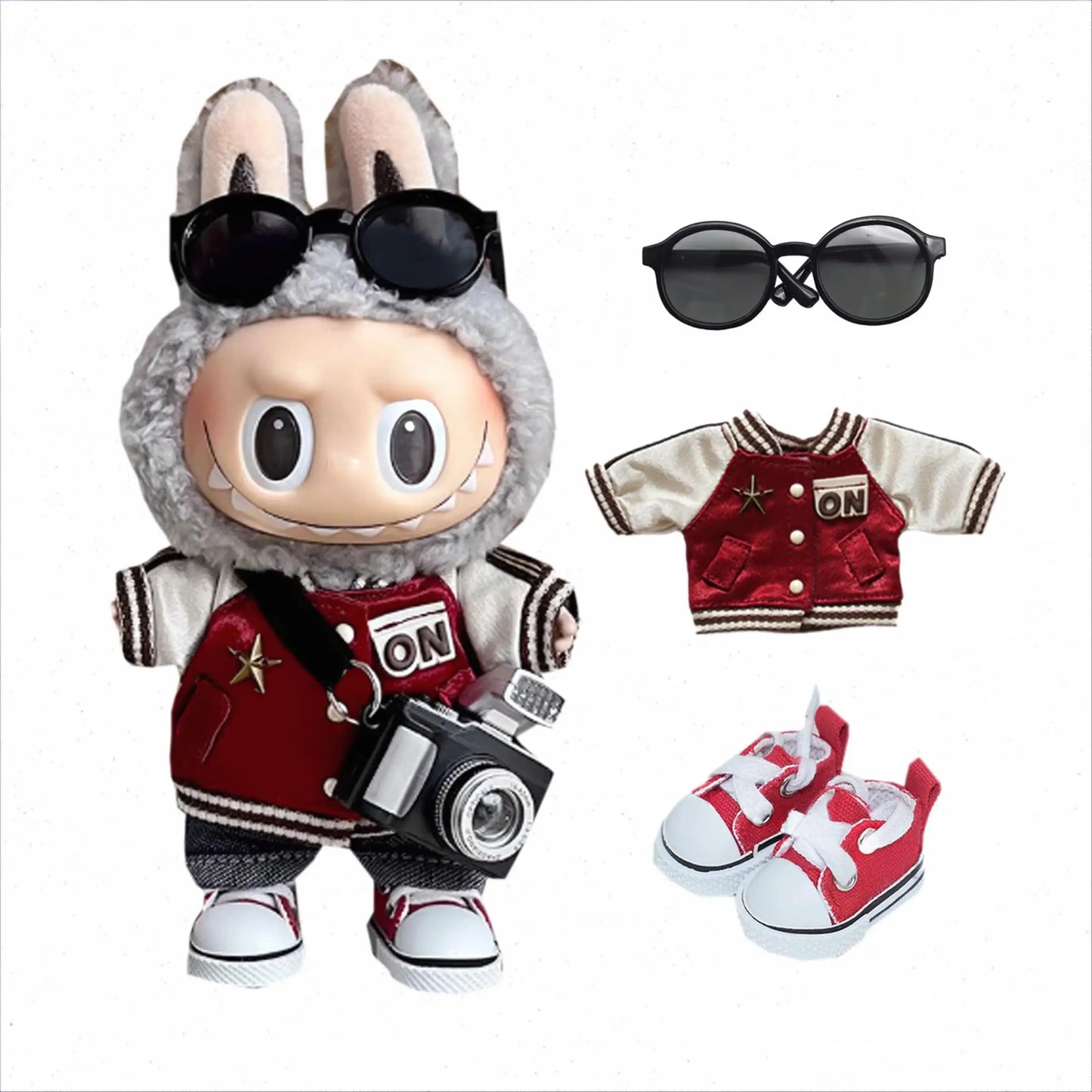 15/17cm Cute Mini Plush Doll's Clothing Outfit Kawaii Cardcaptor Sakura Style Labubu Idol Dolls Clothing Accessories