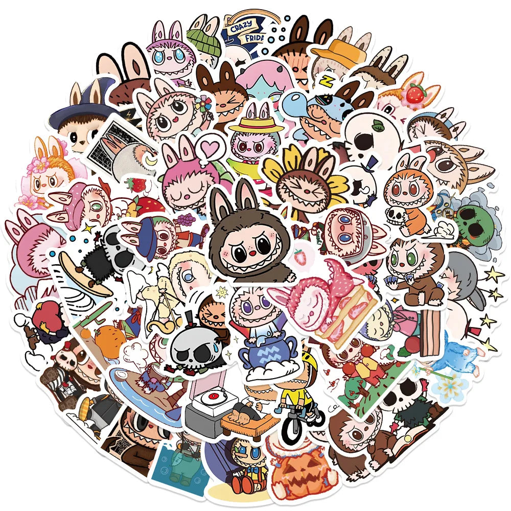 50Pcs Cute Cartoon Labubu Stickers