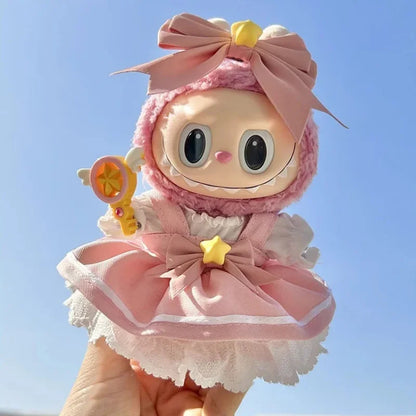 15/17cm Cute Mini Plush Doll's Clothing Outfit Kawaii Cardcaptor Sakura Style Labubu Idol Dolls Clothing Accessories