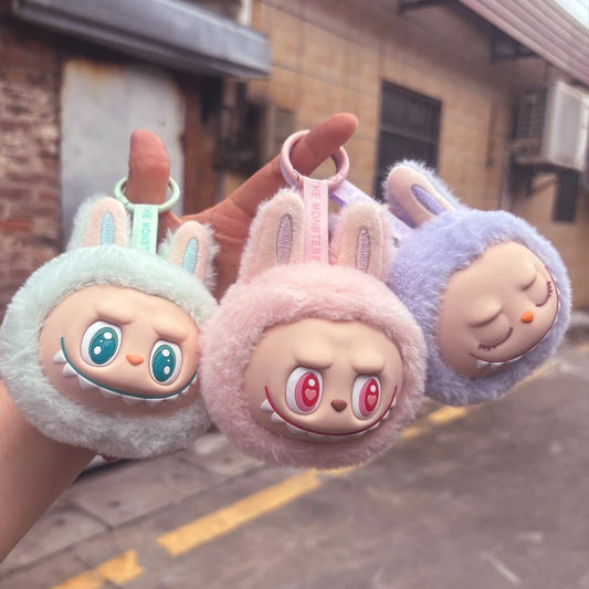 Labubu Head Plush Keychain