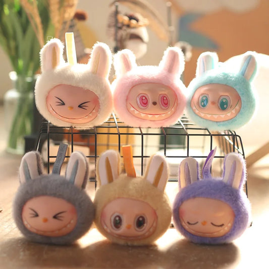 Labubu Plush Head Keychain
